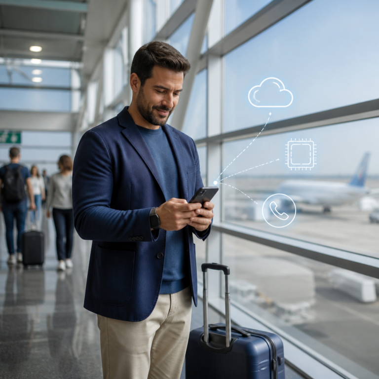 Chips de aeroporto estão ficando obsoletos: o que muda com eSIM, VoIP e número virtual na rotina de viagem